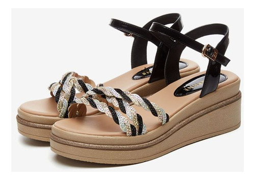 Sandalias De Cuña Con Plataforma Y Punta Abierta En Forma De