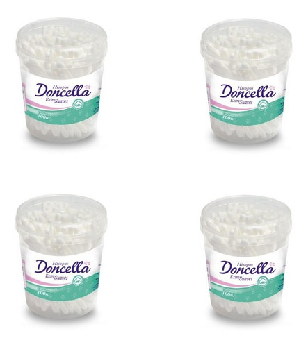 Pack X 4 Hisopos Doncella X100 Unidades Doble Punta