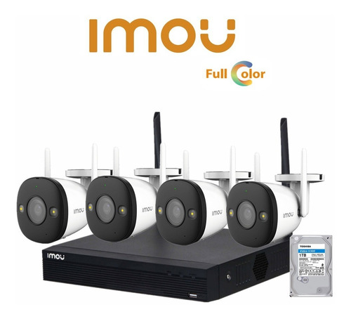 Cctv Kit Imou Wifi Nvr 8ch + 4 Cam Bullet 2e Full Color 1tb