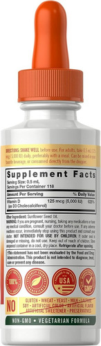 Vitamina D3 Mayor Potencia 5000iu Carlyle Gotas Importada Us