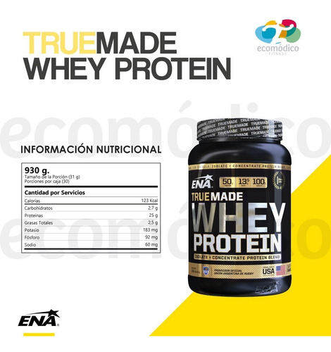 True Made Whey Protein 2 Lb 2x1 Ena Aislada Concentrada