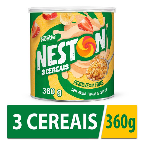 Neston 3 Cereais (aveia E Fibras) Nestlé - Kit 2x Latas 360g