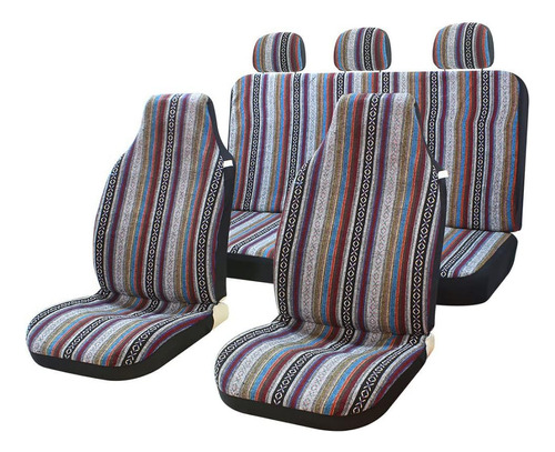 10pc Stripe Multi Color Seat Cover Baja Saddle Blanket ...