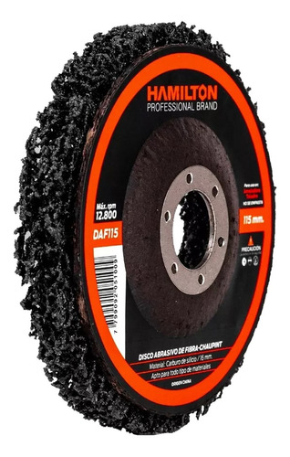 Disco Abrasivo De Fibra Chaupint 115mm Hamilton Daf115 Color Negro