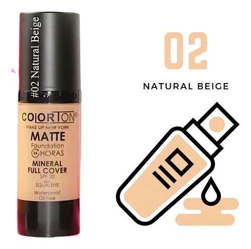 Maquillaje LĂquido Colorton 02 Naturale Beige De Mujer 30ml