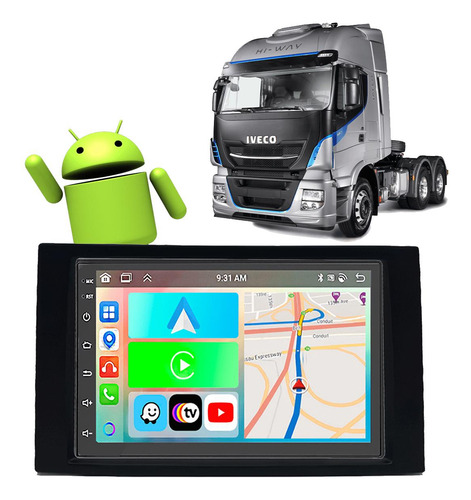Kit Multimidia 2 Din Carplay Iveco Hi Way 17 18 19 20 21-23