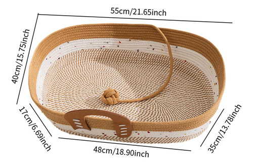 Canasta De Cama De Gato Tejida, Reposapiés De Cama Para