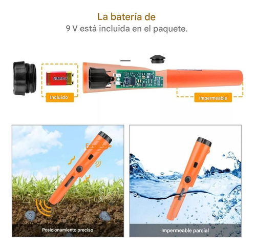 Detector Metales Portátil Localizador De Mano Eshopangie