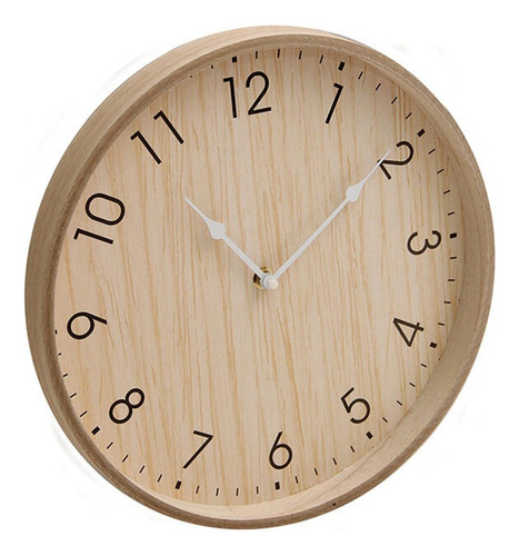 Reloj De Pared 30cm De Madera Vgo Rl61707 Para Colgar Marrón Claro Marrón Claro
