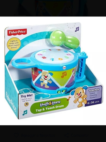 Imagen 2 de 8 de Tambor Toca Y Aprende De Fisher Price. En 40 Vrds.