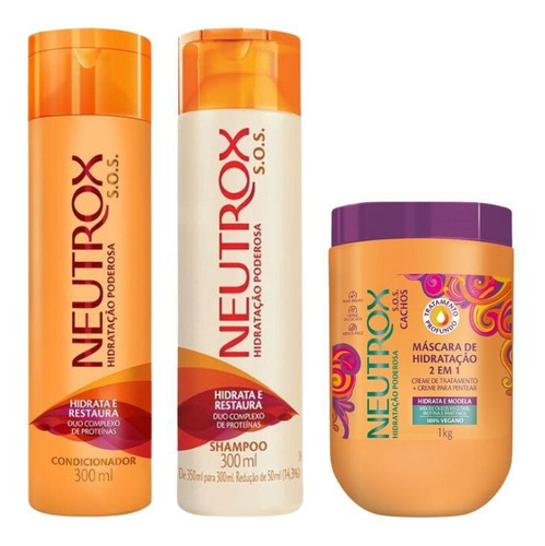  Kit Neutrox Sos Shampoo + Condicionador + Mascara