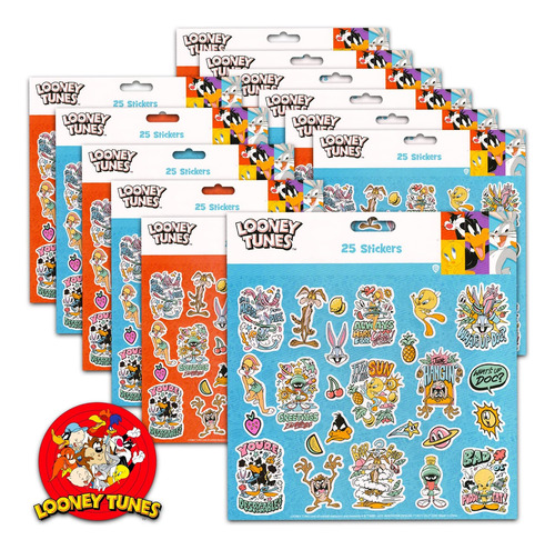 Paquete De 12 Pegatinas De Looney Tunes - 300 Pegatinas Para