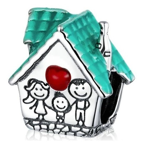 Charm Dije Casa Hogar Familia Fabricado En Plata 925