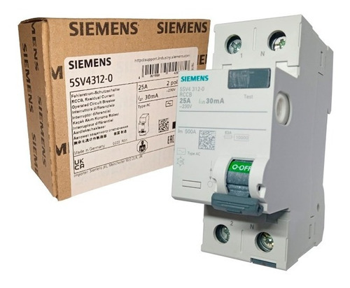 Disyuntor Bipolar 2x25 Amp Siemens 30ma