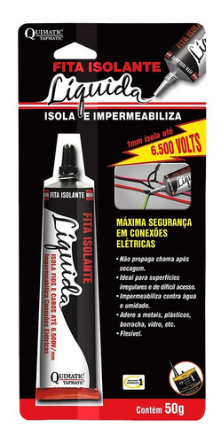 Fita Isolante Líquida Bisnaga Preta Bp1 50g Tapmatic Cor Preto