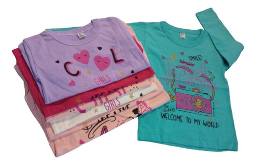 Camisetas Pack X 3 Algodon Niñas