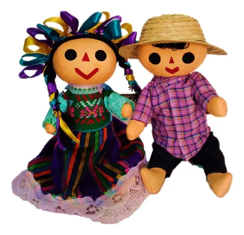 Muñeca Trapo Maria Lele Queretana Artesanal 28 Cm Mexicana