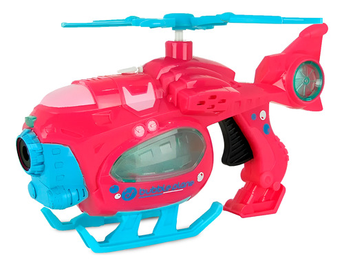 Brinquedo Helicoptero Bolhas De Sabão Automáticas Bolinhas Cor Rosa