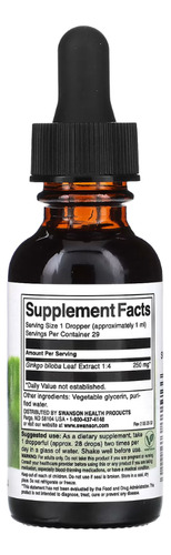 Ginkgo Biloba Extracto Liquido 29.6 Ml Swanson