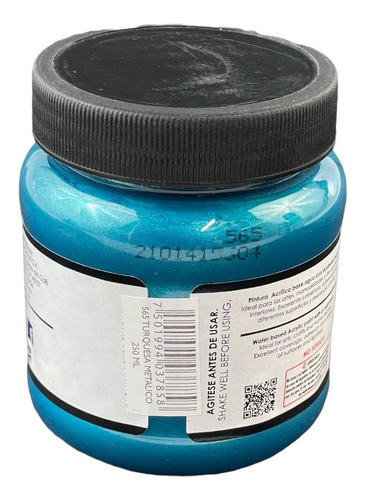 Imagen 2 de 3 de Acrílico Vanguardia Turquesa Metálico 565 De 250 Ml.