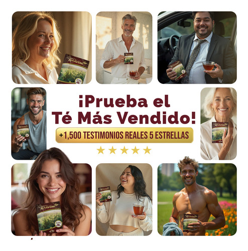 Vida Divina Té Divina Fórmula Mezcla de 12 Hierbas Naturales Sin Cafeína 4 Sobres