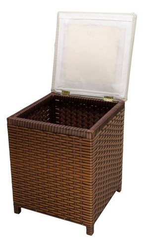 Cesta de hojaldre de fibra sintética de 35 x 35 x 48 cm, color arcilla