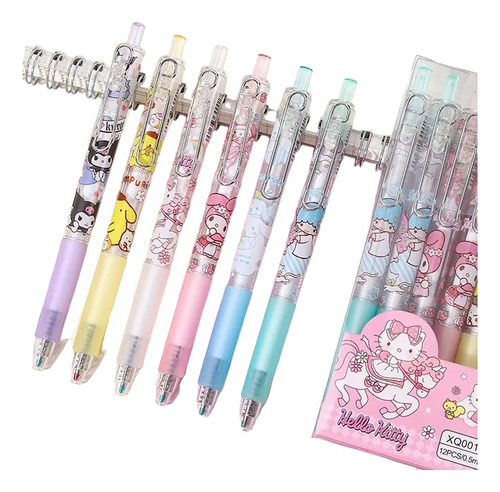 Bolígrafo Lapicero Sanrio Retractil Pack X 6 Kawaii