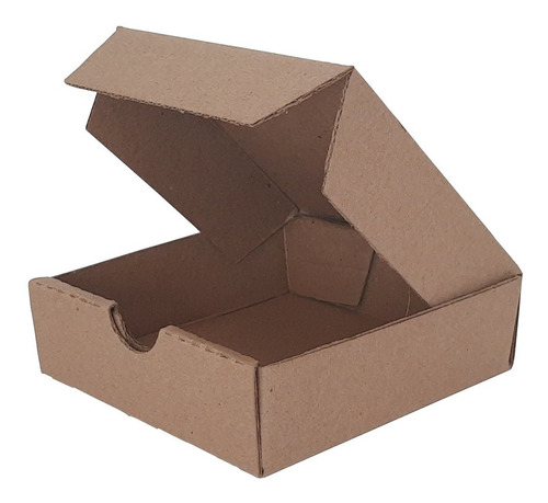 Caja Carton Envios 10x10x3 Cm 50 Pzas Microcorrugado Kraft 