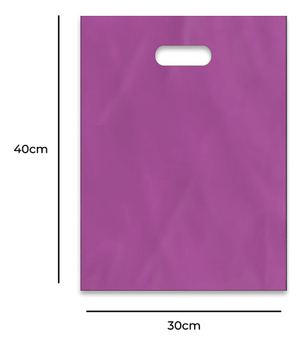 Sacola Plástica Boca De Palhaço Reta Rosa 30x40 - 50 Un