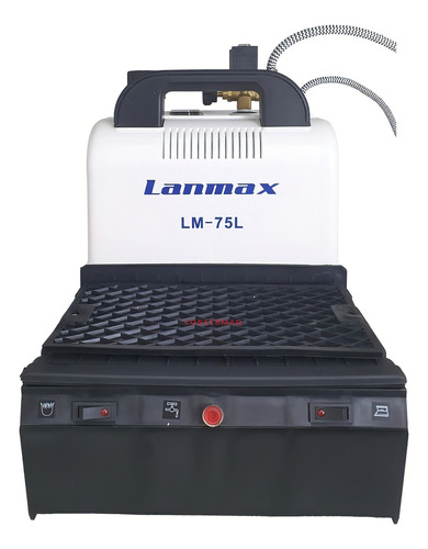 Caldeira 4,5 Litros C/ Ferro Vapor Passar Indust. + Sapata Cor Preto C/ Branco 220v