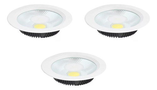 Foco Downlight Led 30w Embutido 22cm Redondo Luz Neutra X3