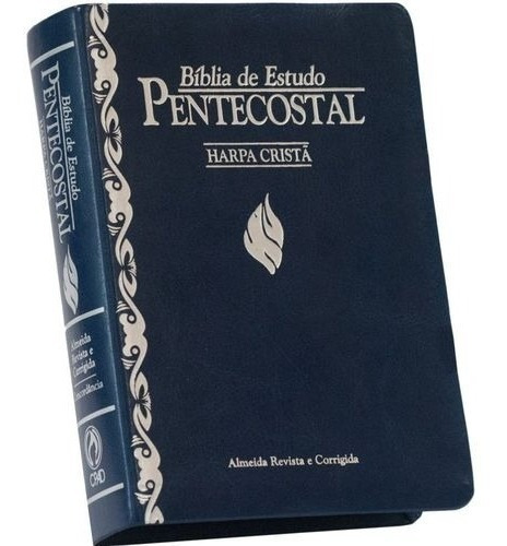 Bíblia De Estudo Pentecostal Pequena Com Harpa Cristã Azul