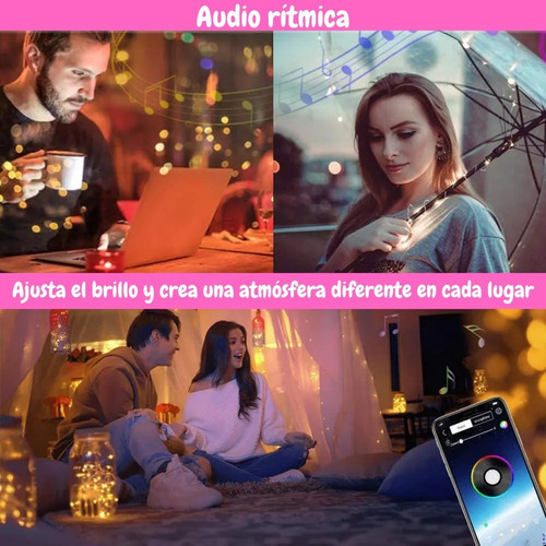 Luzes LED decorativas de Natal Rainbow Effect 10 Mt App/USB Cor das luzes Multicolor