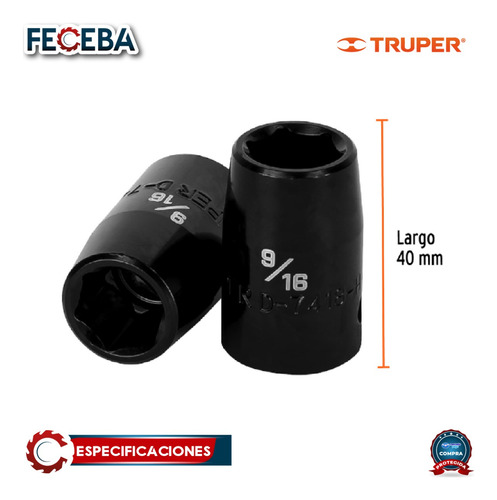 Dado De Impacto De 9/16 , 6 Puntas, Cuadro 1/2 13378