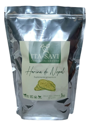 1kg Harina De Nopal, 100% Natural, Libre De Gluten, Vegano
