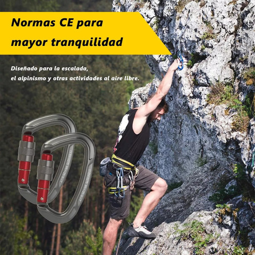 Mosqueton De Escalada 25kn For Aparejos Cuerdas Con 2pcs