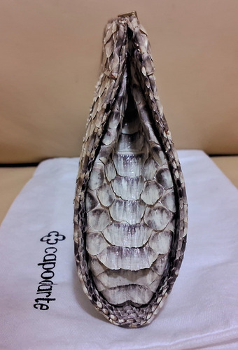 Bolsa Clutch Python/pyton/phiton/piton Cobra Legítimo Nude Python Ouro