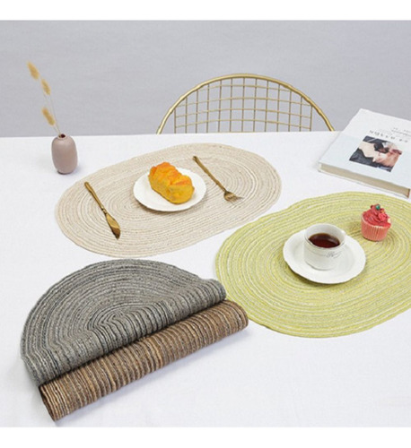 Mantel Para Mesa, Tapete Trenzado Para Platos, Antideslizant