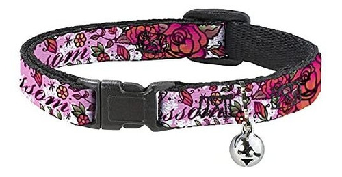 Cat Collar Breakaway Born To Blossom Pink 8 To 12 Inches 0.5