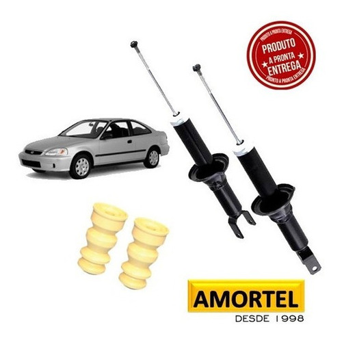 Par Amortecedor Traseiro + Kits Honda Civic 98 99 2000