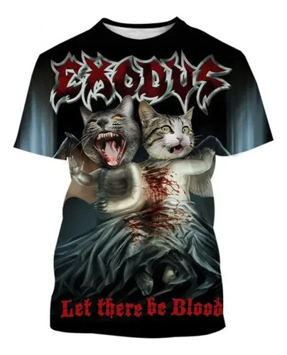 Camiseta Con Impresión 3d De La Banda De Rock Exodus