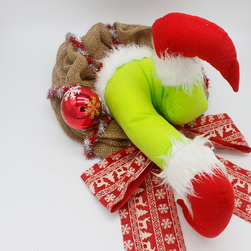 Guirnalda De Peluche Grinch Christmas Door Decoration