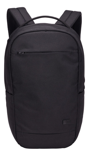 Mochila Case Logic Invibp114 para notebook de até 14 cores com design de tecido liso preto