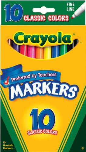 Crayola Classic Colors - 10 Marcadores De Lnea Fina Por Paqu