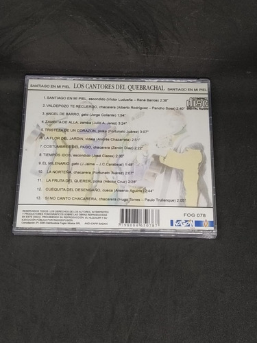 Cd Los Cantores Del Quebrachal Santiago En Mi Supercultura