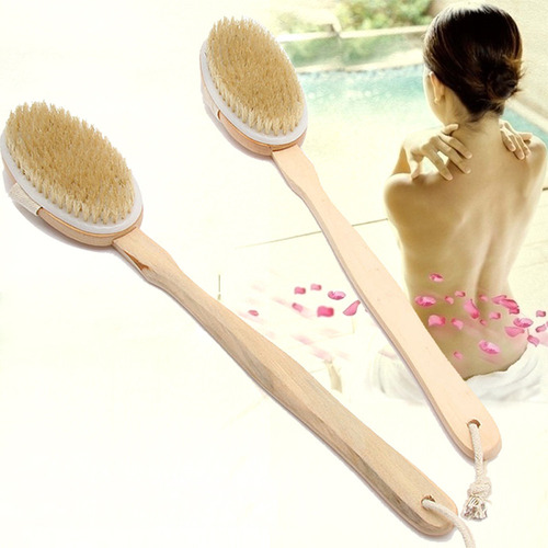 Cepillo De Ducha En Forma De U, Cerdas De Jabalí, Exfoliante