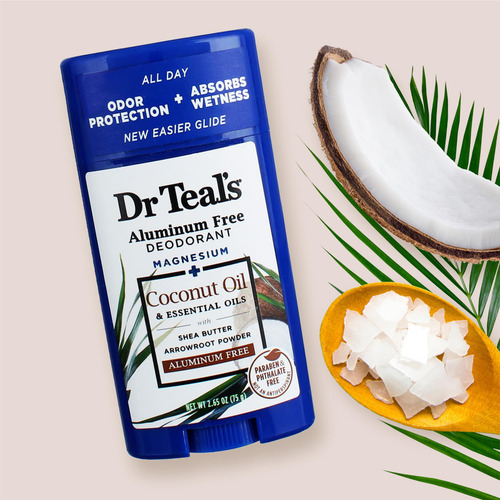 Desodorante Dr. Teal's, Aceite De Coco Sin Aluminio, 80 Ml (