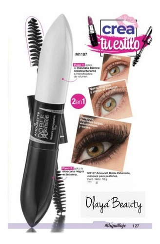 Máscara Pestañas Doble Extensión + Primer Base 2en1 Arabela Negro Intenso