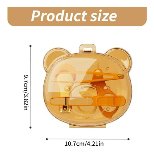 Kit 4pz Higiene Cuidado Uñas Bebé Cortauñas Marrón