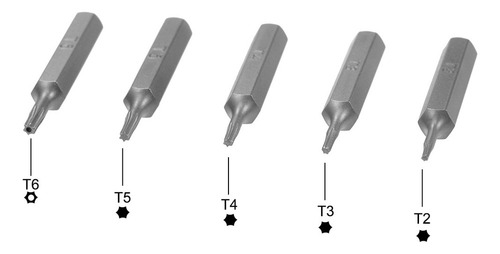Puntas De Destornillador Torx Magnéticas Kit T2 T3 T4 T5 T6